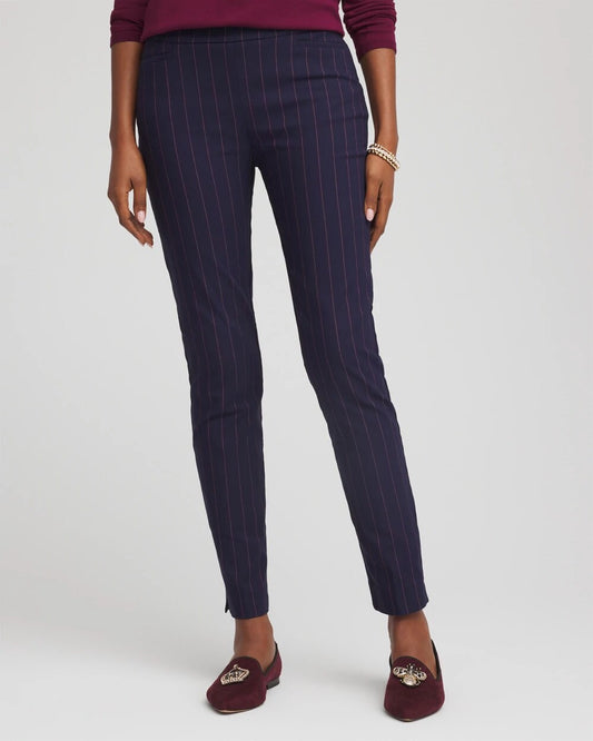 Chico's Women | Petite Pinstriped Brigitte™ Slim Pull-On Ankle Pants PASSPORT BLUE
