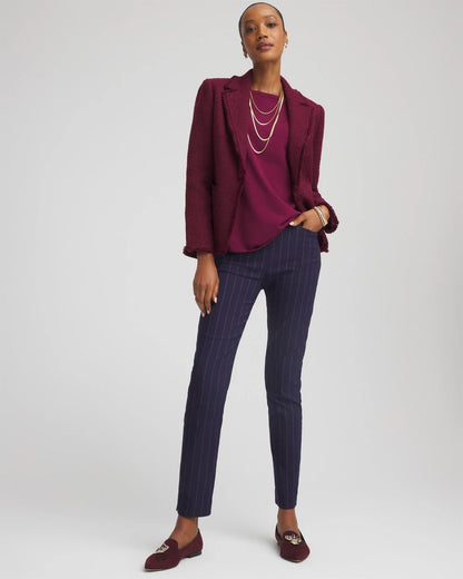 Chico's Women | Petite Pinstriped Brigitte™ Slim Pull-On Ankle Pants PASSPORT BLUE