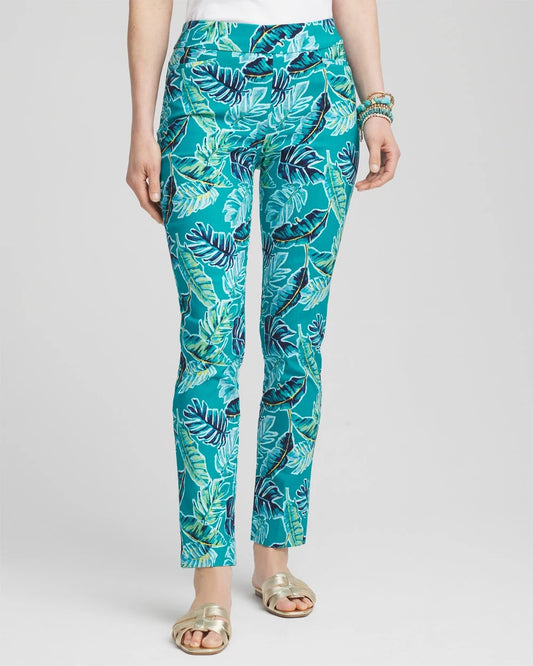 Chico's Women | Brigitte™ Tropical Pull-On Ankle Pants SEASPRAY