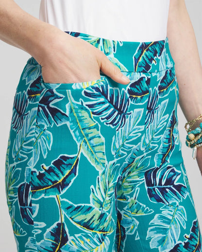 Chico's Women | Brigitte™ Tropical Pull-On Ankle Pants SEASPRAY