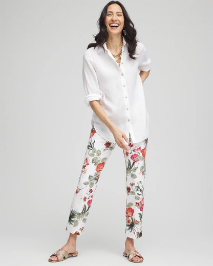 Chico's Women | Petite Brigitte™ Slub Cropped Pants ALABASTER