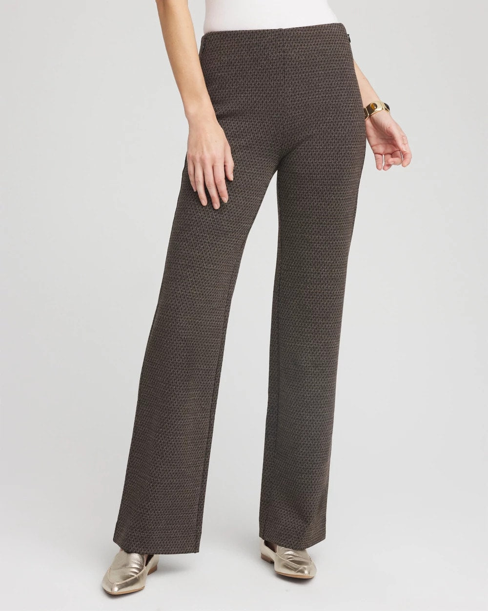 Chico's Women | Juliet Jacquard Full-Length Ponte Pants BLACK
