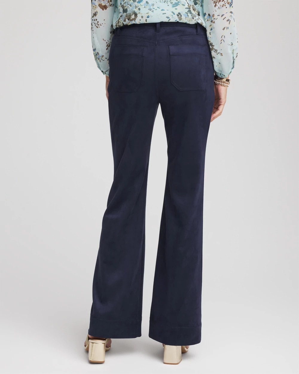 Chico's Women | Petite Faux Suede Bootcut Ankle Pants PASSPORT BLUE