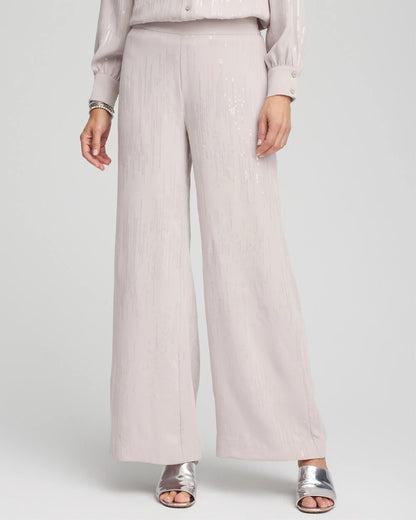 Chico's Women | Petite Sequin Wide Leg Pant HELIUM