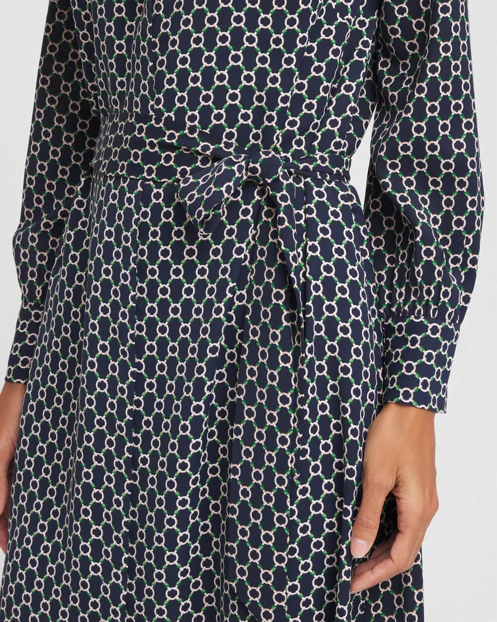Chico's Women | Petite Chain Print Maxi Shirtdress PASSPORT BLUE