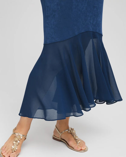 Chico's Women | Travelers™ Petite Chiffon Hem Dress BLUE CASA