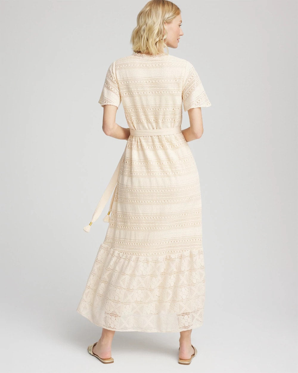 Chico's Women | Crochet-Lace Maxi Dress GLISTENING SAND