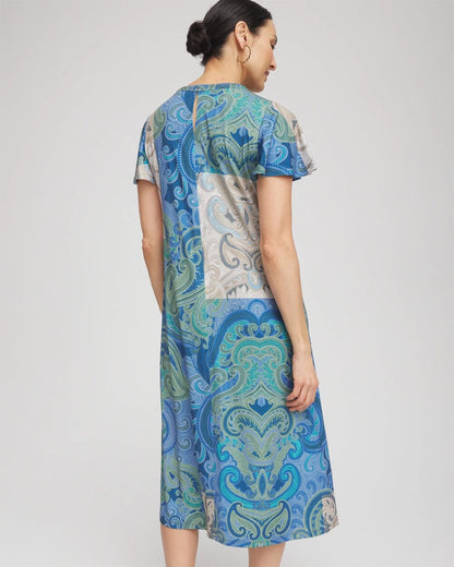 Chico's Women | Petite Trapunto Midi Jersey-Knit Dress MULTI