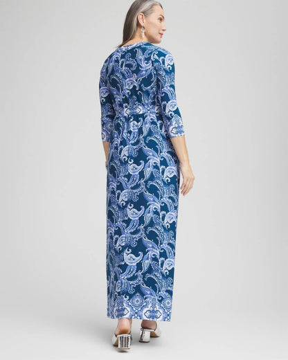 Chico's Women | Petite Long Sleeved Jersey Maxi Dress SEAPORT