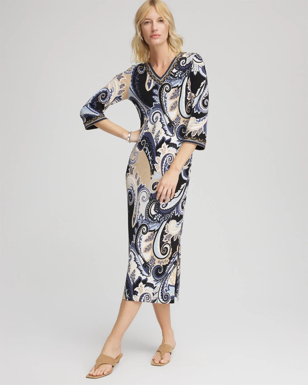 Chico's Women | Petite Travelers™ Paisley Maxi Dress CANYON BLUE