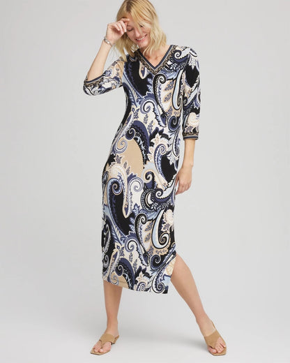 Chico's Women | Petite Travelers™ Paisley Maxi Dress CANYON BLUE