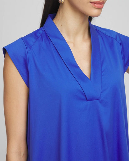 Chico's Women | Petite Popover Poplin Maxi Dress RICH COBALT