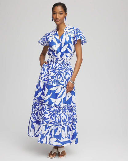 Chico's Women | Petite Flutter Sleeved Maxi Dress RICH COBALT