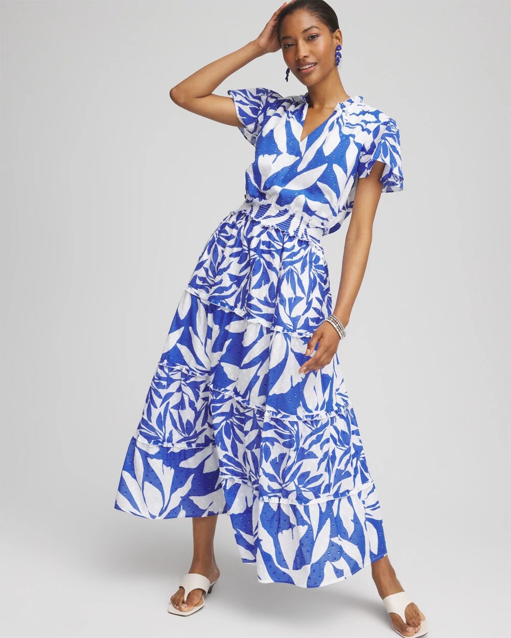 Chico's Women | Petite Flutter Sleeved Maxi Dress RICH COBALT