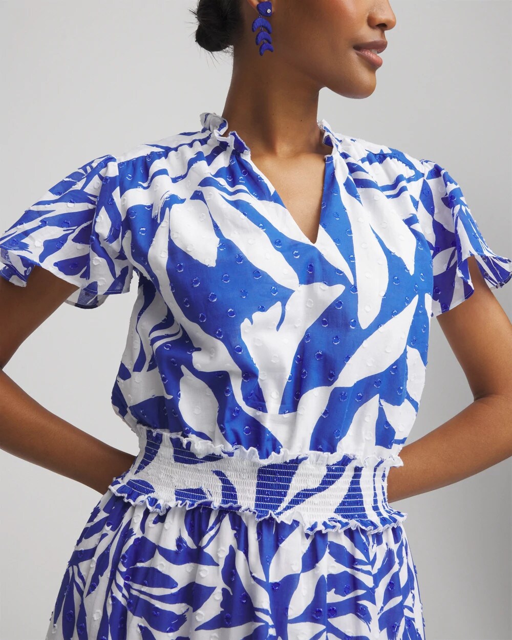 Chico's Women | Petite Flutter Sleeved Maxi Dress RICH COBALT