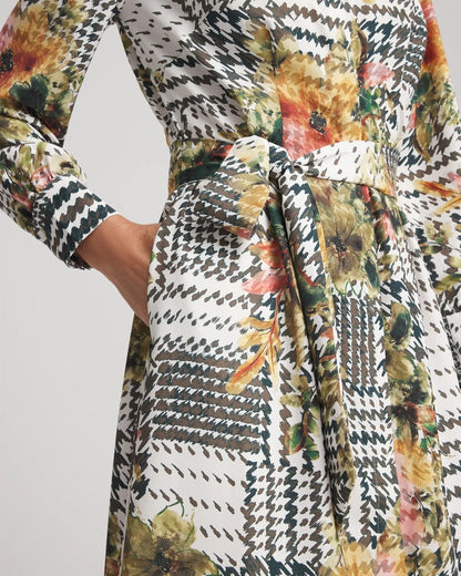 Chico's Women | Petite Artisanal Floral Print Maxi Shirtdress ECRU