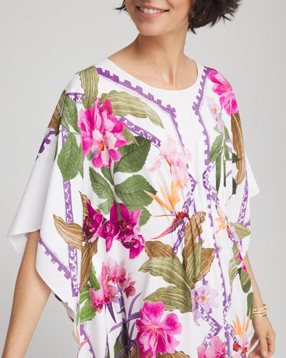 Chico's Women | Petite Island Cinch-Waist Kaftan Dress ECRU