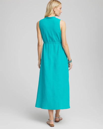 Chico's Women | Petite Sleeveless Gauze Maxi Dress SEASPRAY