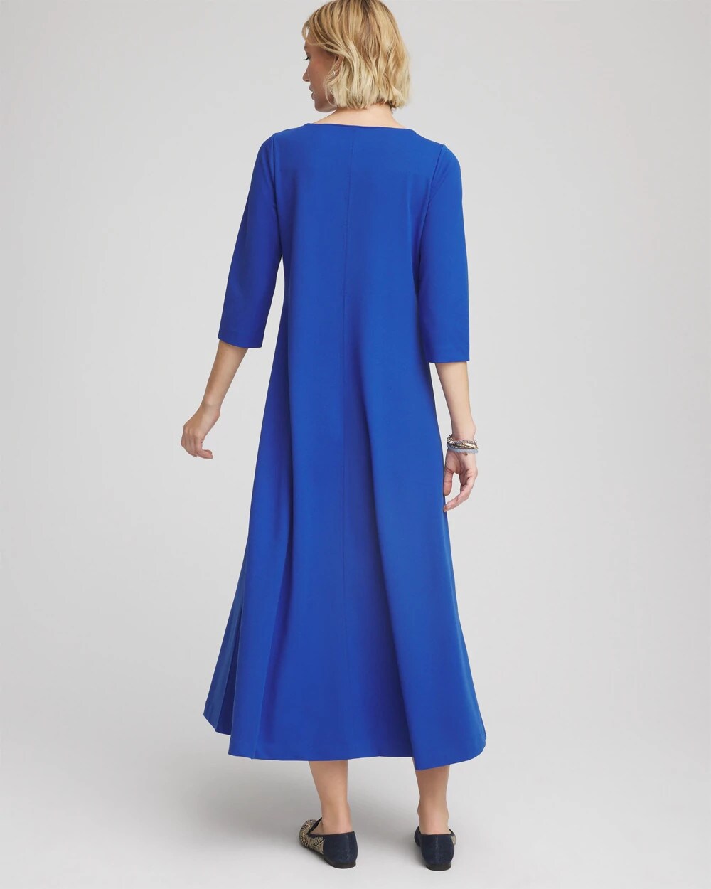 Chico's Women | Petite Seamed Crepe Maxi Dress COBALT STONE