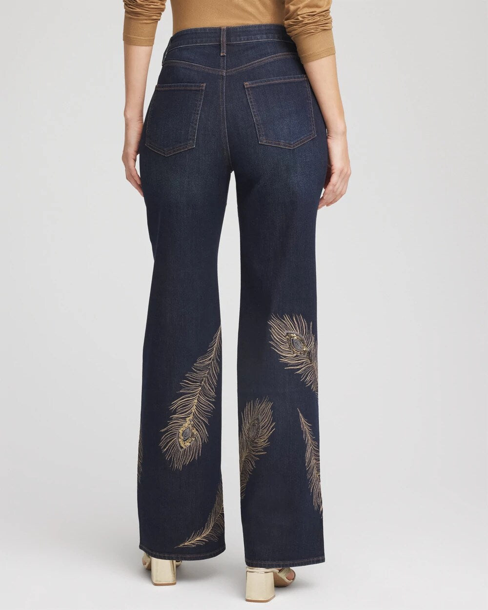 Chico's Women | Petite Embellished High-Rise Wide-Leg Jeans MARCONI INDIGO