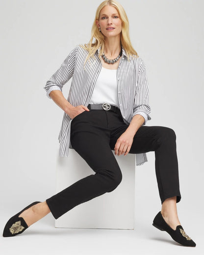 Chico's Women | So Slimming Petite Girlfriend Ankle Jeans BLACK
