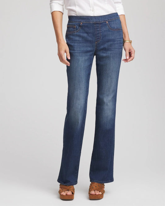 Chico's Women | Petite Pull-On Slim Bootcut Jeggings ESTERO INDIGO