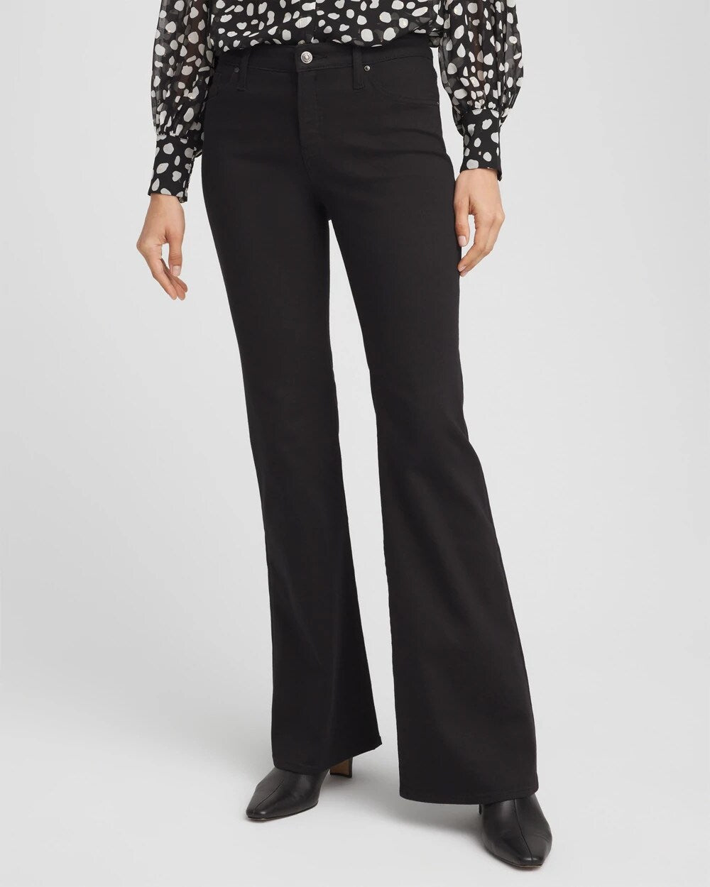 Chico's Women | Petite Girlfriend Flared Leg Jeans BLACK