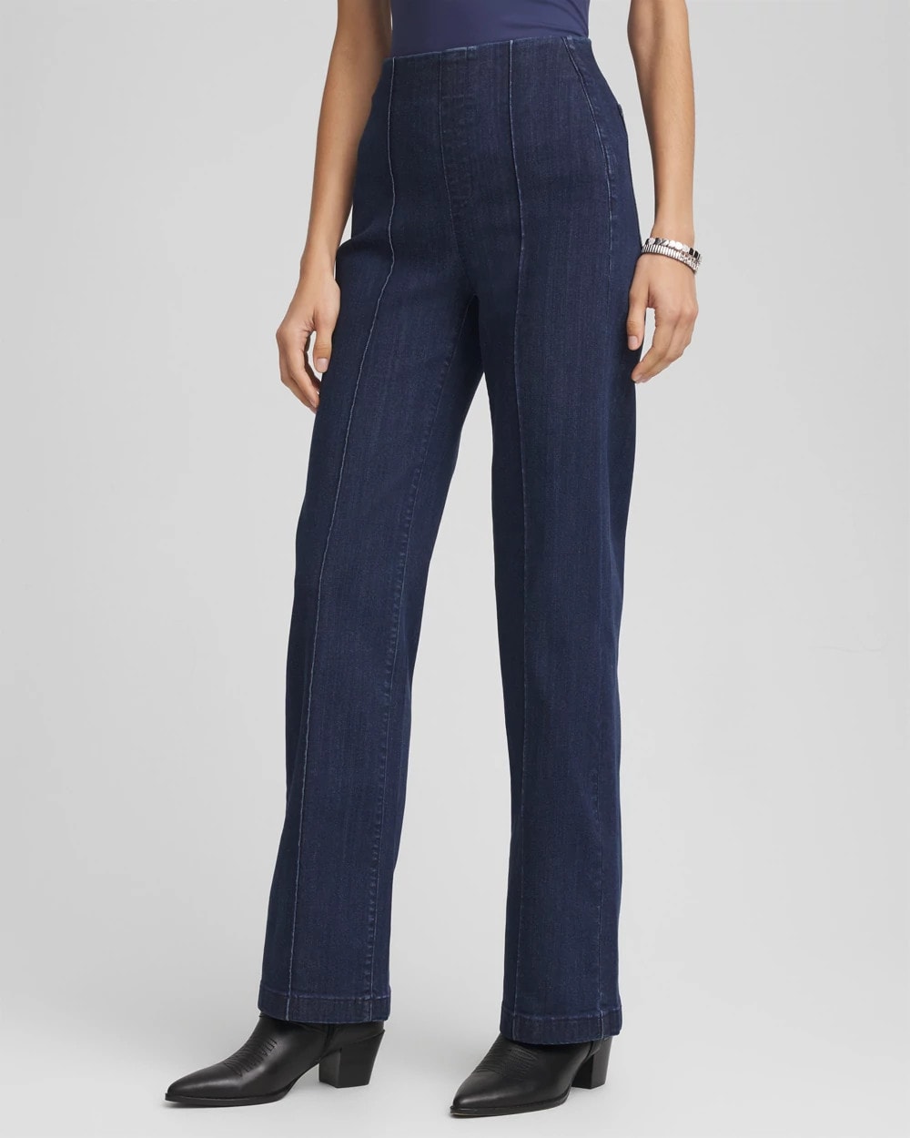 Chico's Women | Petite Pull-On Wide-Leg Trouser Jeans BRIDGE STREET RINSE