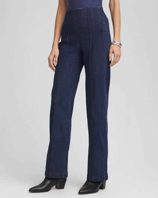 Chico's Women | Petite Pull-On Wide-Leg Trouser Jeans BRIDGE STREET RINSE