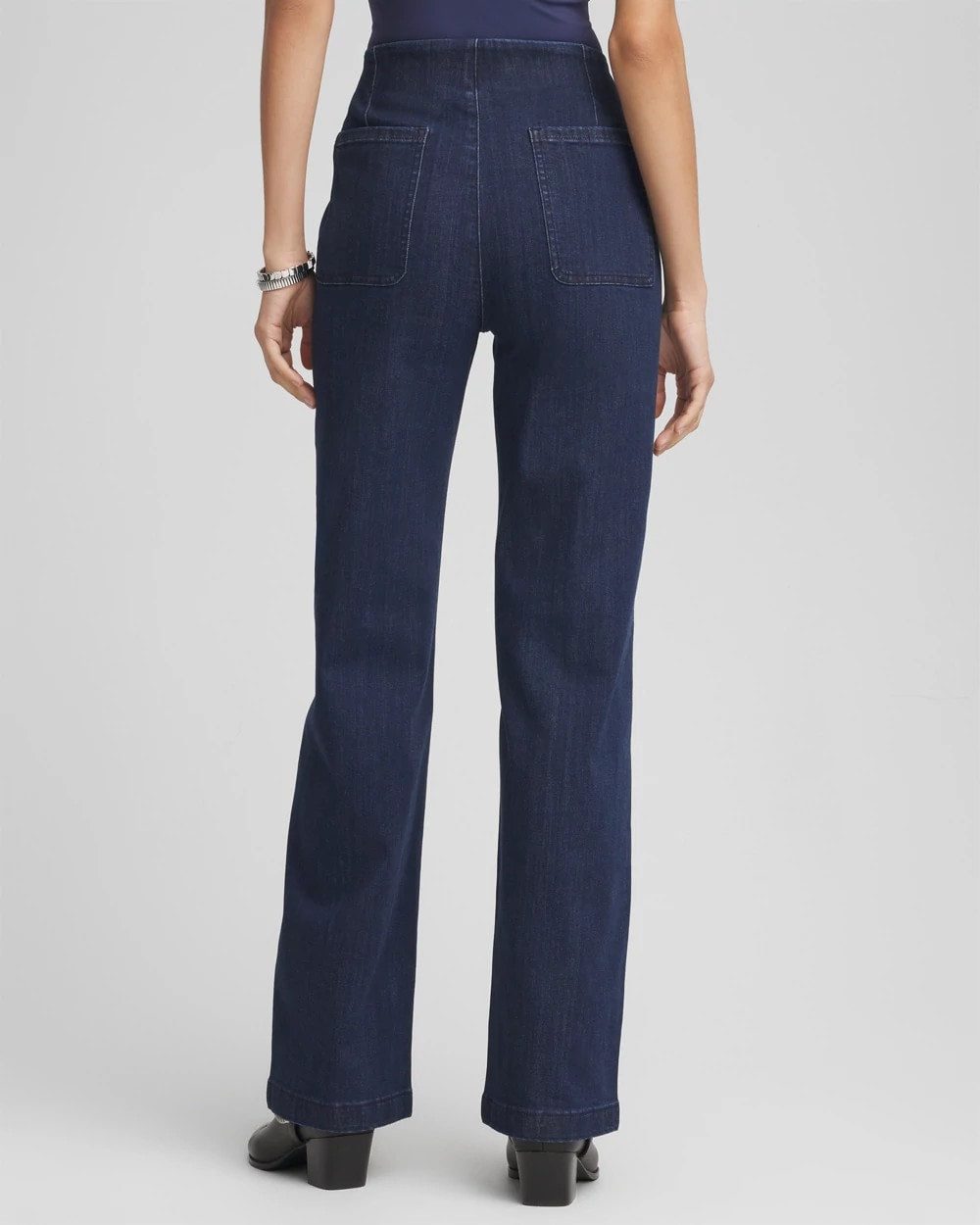 Chico's Women | Petite Pull-On Wide-Leg Trouser Jeans BRIDGE STREET RINSE