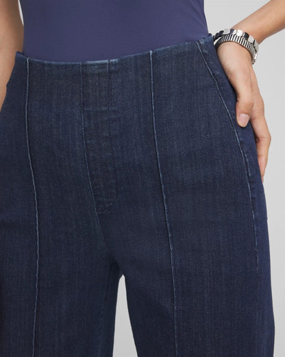 Chico's Women | Petite Pull-On Wide-Leg Trouser Jeans BRIDGE STREET RINSE