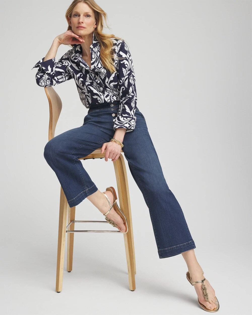 Chico's Women | Petite Pull-on Wide Leg Cropped Pants REDWOOD INDIGO