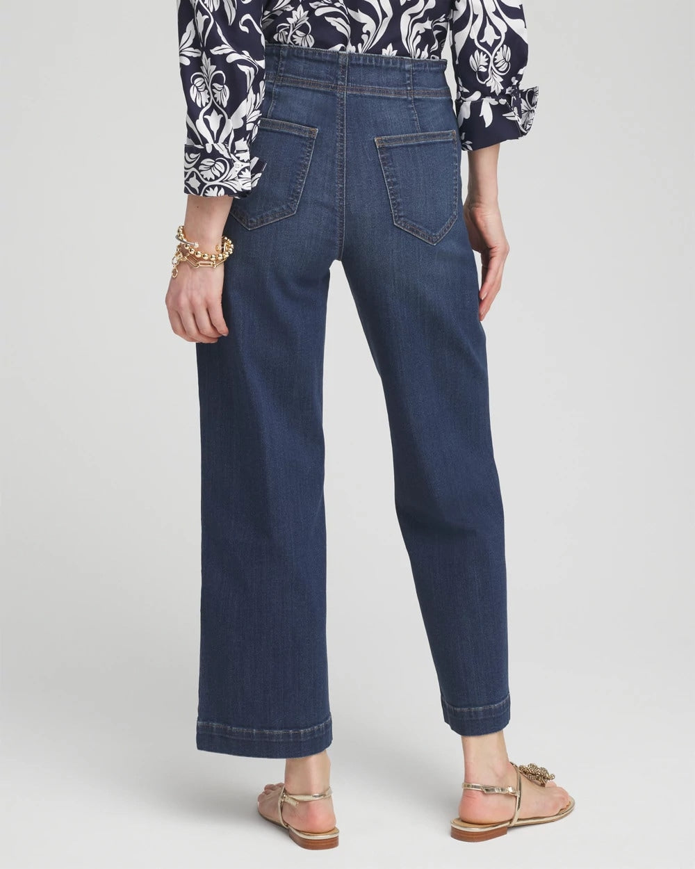 Chico's Women | Petite Pull-on Wide Leg Cropped Pants REDWOOD INDIGO