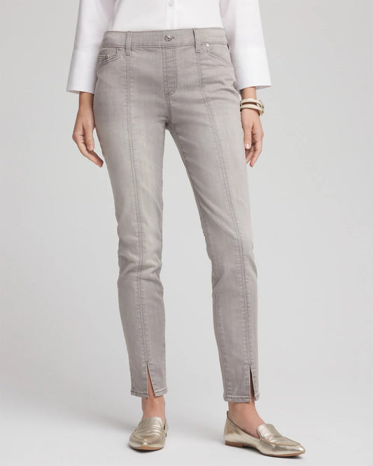 Chico's Women | Petite Silver Pull-On Slim Ankle Jeggings SILVER BIRCH WASH