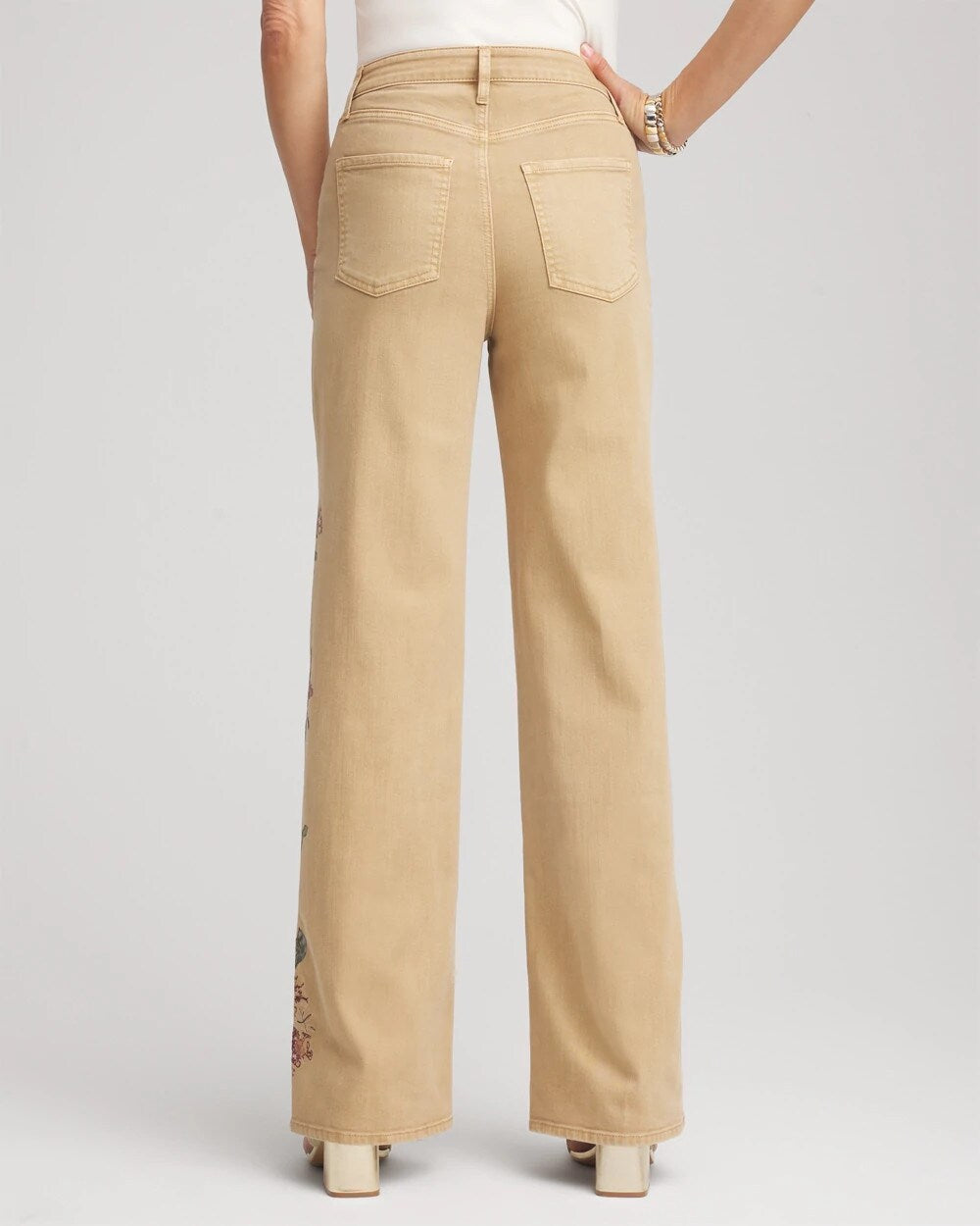 Chico's Women | Petite Embroidered High-Rise Wide-Leg Jeans CAFE AROMA