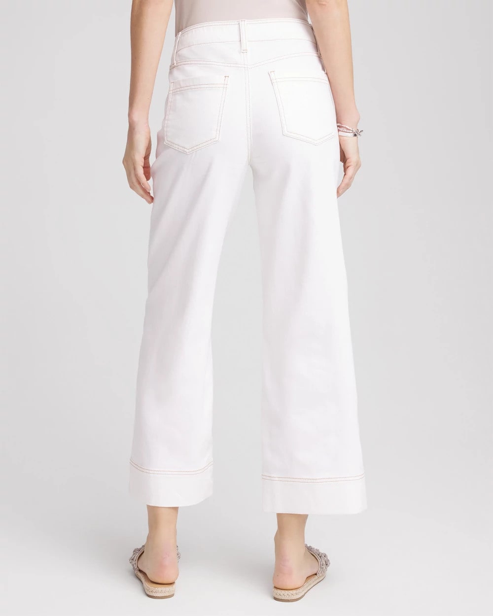 Chico's Women | Petite No Stain Pull-On Wide Leg Cropped Jeans ALABASTER