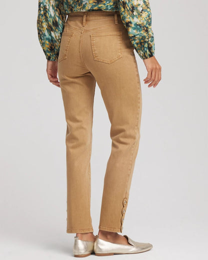 Chico's Women | Petite Girlfriend Slim Ankle Jeans CARAMEL APPLE