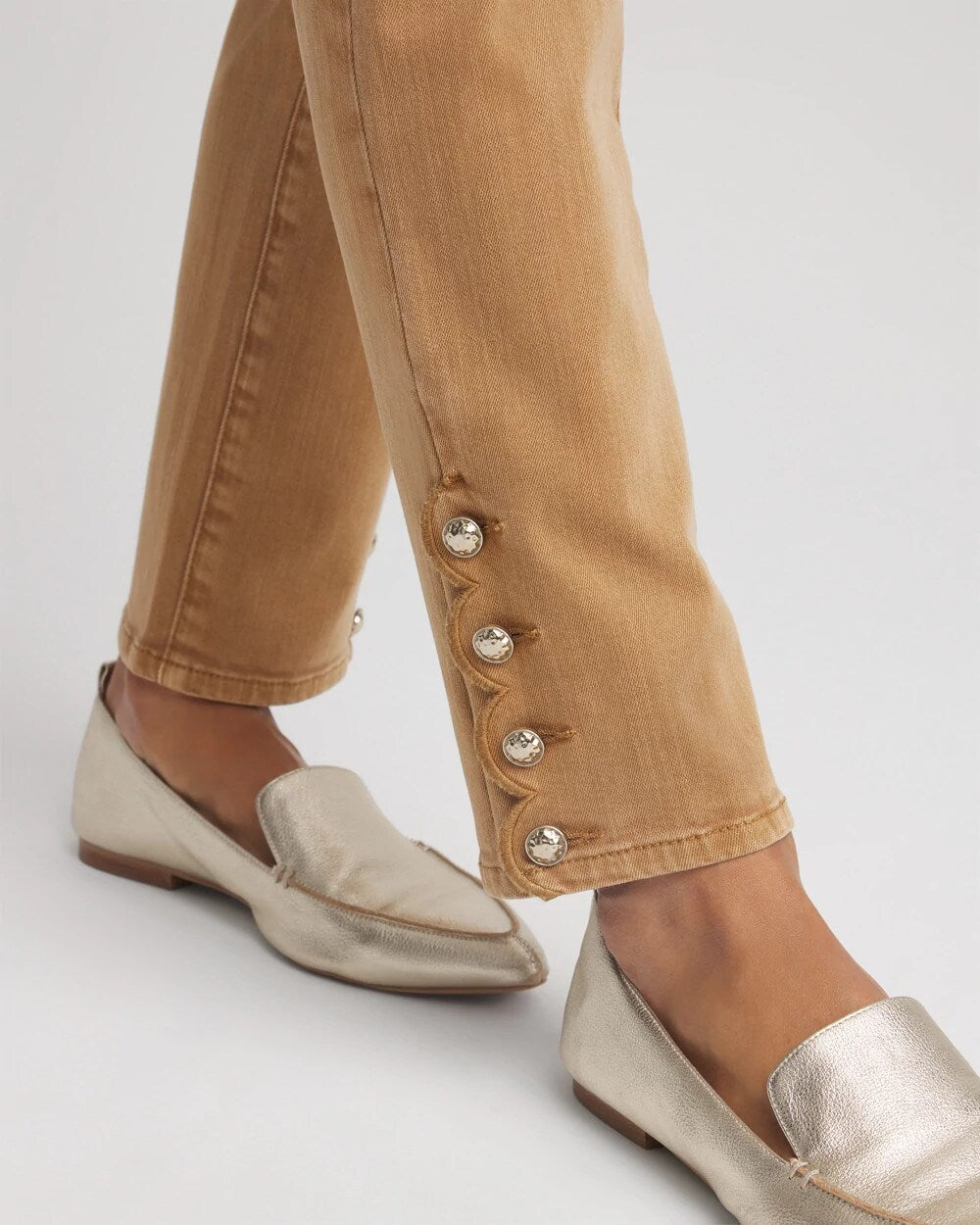 Chico's Women | Petite Girlfriend Slim Ankle Jeans CARAMEL APPLE