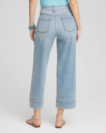 Chico's Women | Petite Pull-On Wide Leg Cropped Jeans KIMANA INDIGO