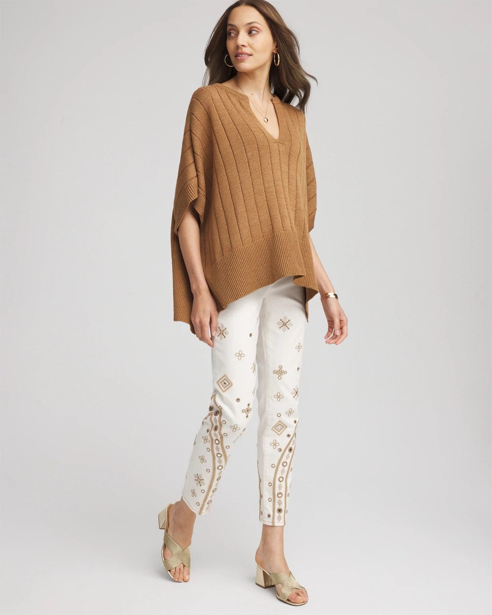 Chico's Women | Petite Embellished Girlfriend Slim Ankle Jeans SEA SALT