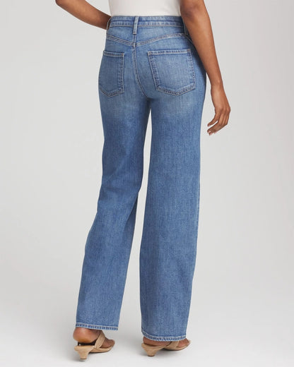 Chico's Women | Petite Appliqué High-Rise Wide-Leg Jeans AVENIDA INDIGO