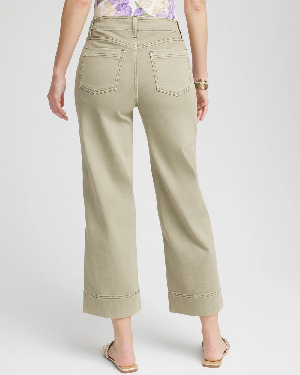 Chico's Women | Petite Pull-On Wide-Leg Cropped Jeans WASHED SAGE