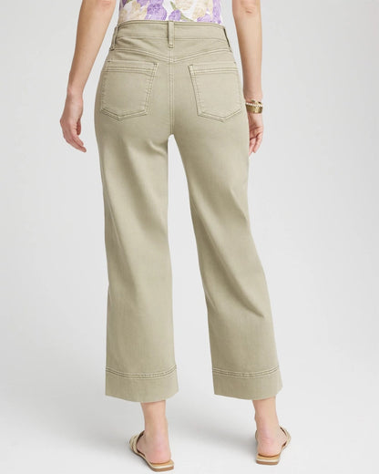 Chico's Women | Petite Pull-On Wide-Leg Cropped Jeans WASHED SAGE