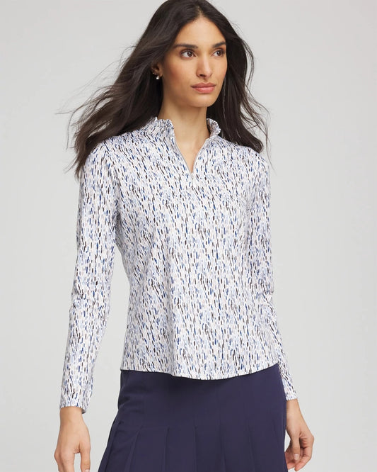 Chico's Women | Zenergy® UPF Rice Ruffle Top CRYSTAL TOPAZ