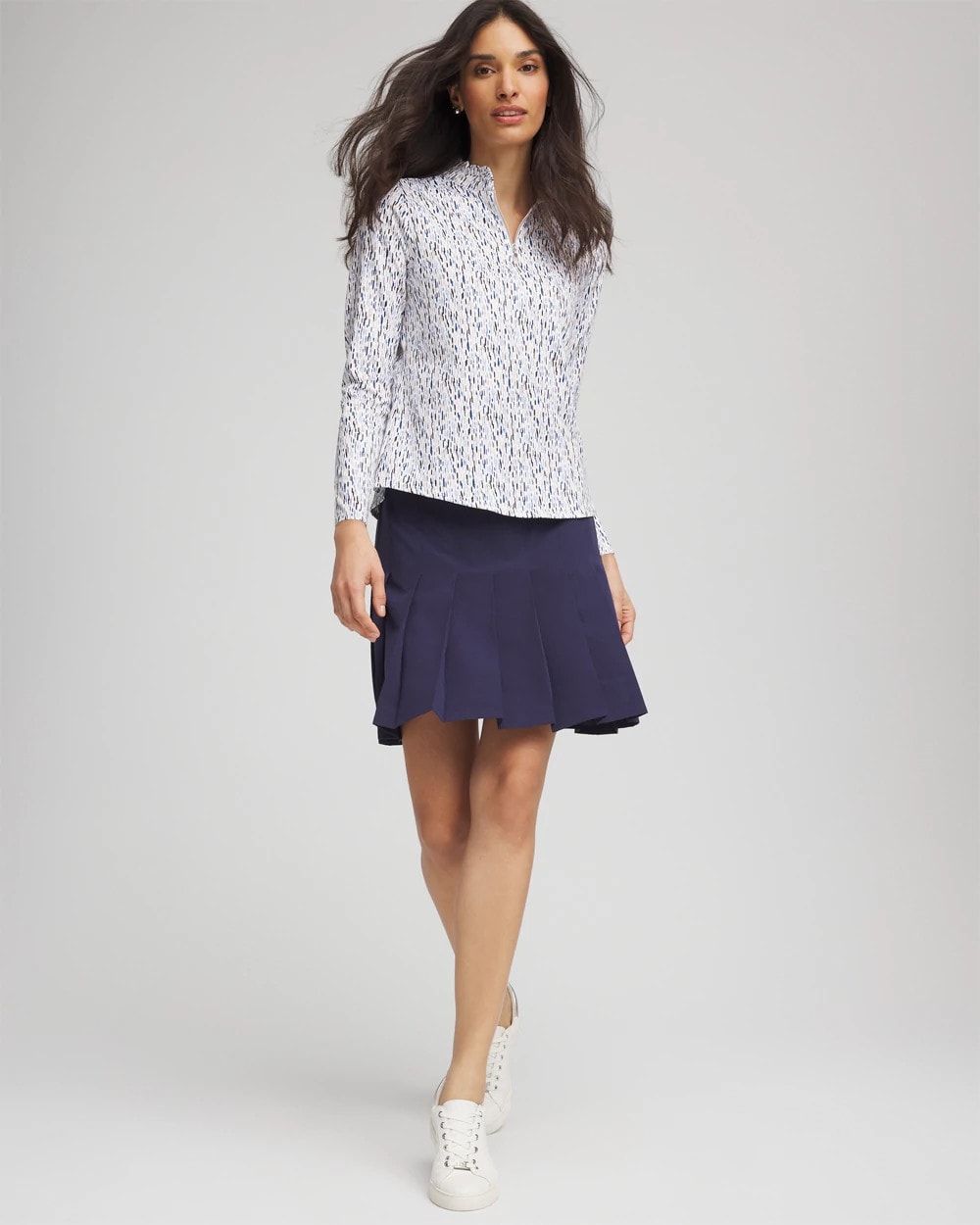 Chico's Women | Zenergy® UPF Rice Ruffle Top CRYSTAL TOPAZ
