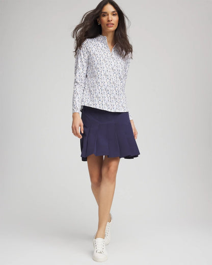 Chico's Women | Zenergy® UPF Rice Ruffle Top CRYSTAL TOPAZ
