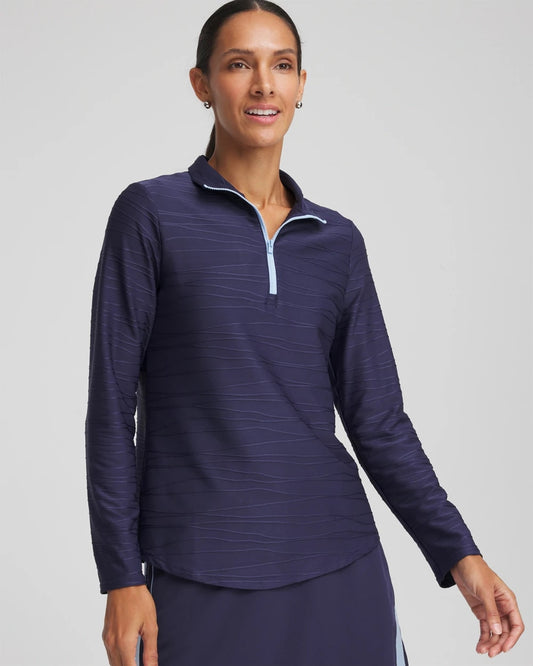 Chico's Women | Zenergy® UPF Wave Half Zip PASSPORT BLUE