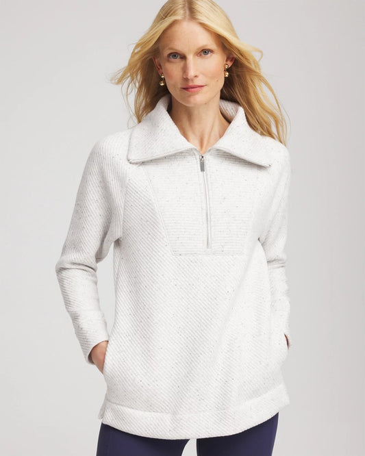 Chico's Women | Zenergy® Textured Rib Tunic LIGHT HEATHER GRAY
