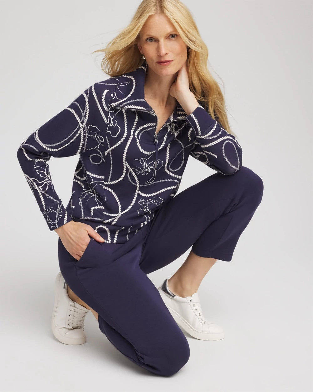 Chico's Women | Zenergy® Soft Melody Half-Zip Top PASSPORT BLUE