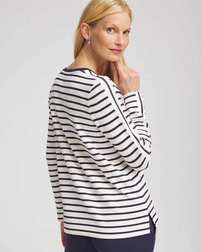 Chico's Women | Zenergy® Soft Striped Top PASSPORT BLUE